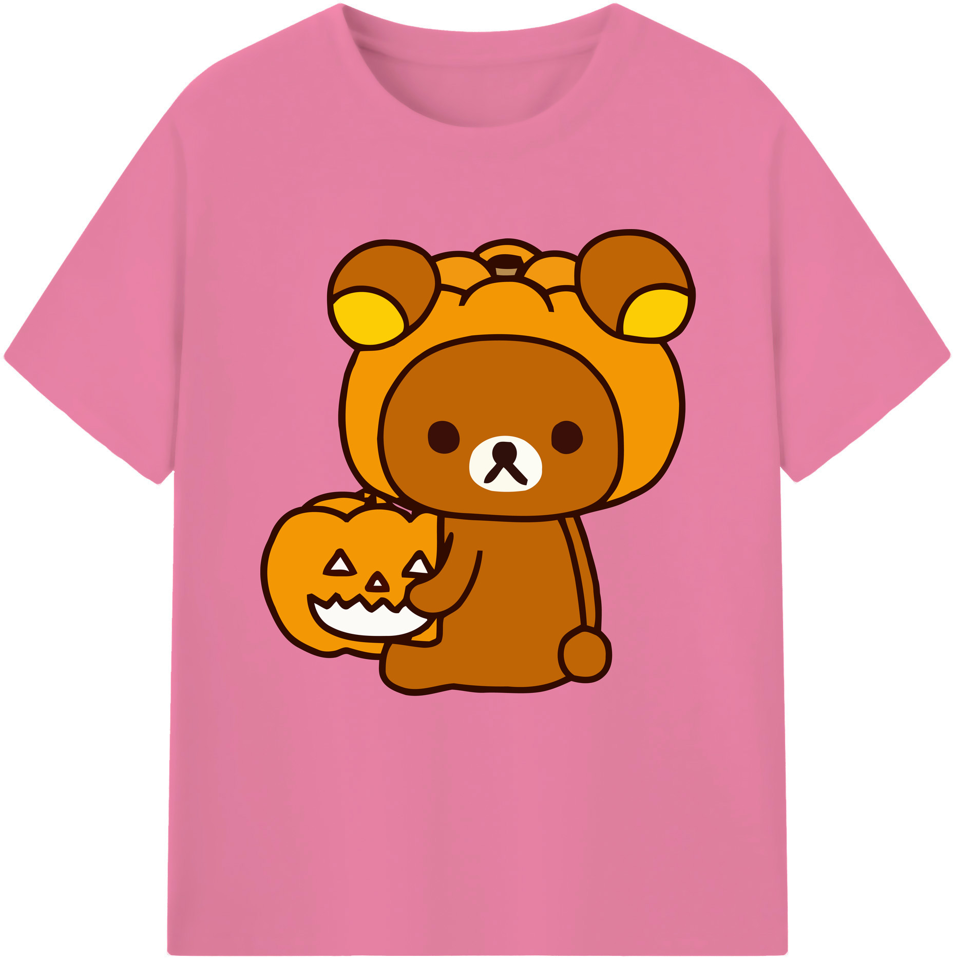 （画像用） リラックマ リラックマ キイロイトリ Rilakkuma Korilakkuma Kiiroitori 綿100％半袖Tシャツ（フロントプリント）